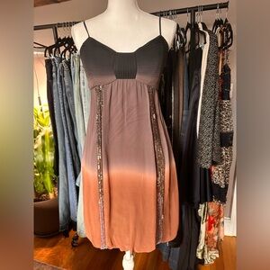 Sue Wong Black and Brown Mini Dress